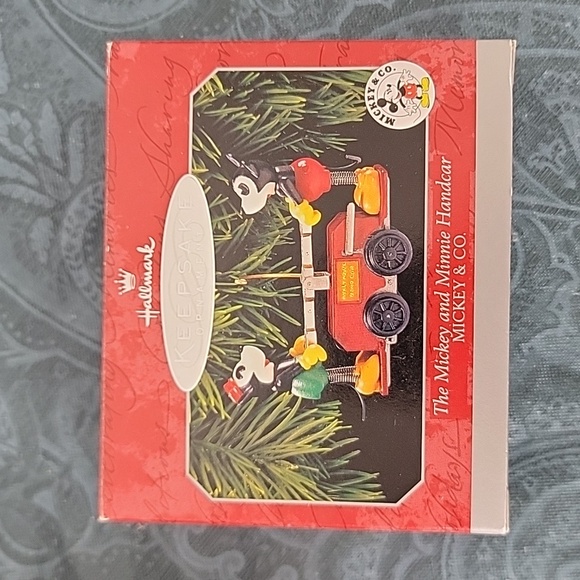 2 Hallmark Ornaments Mickey & Minnie Handcar & Mickey Parade Drummer Christmas - Picture 12 of 14